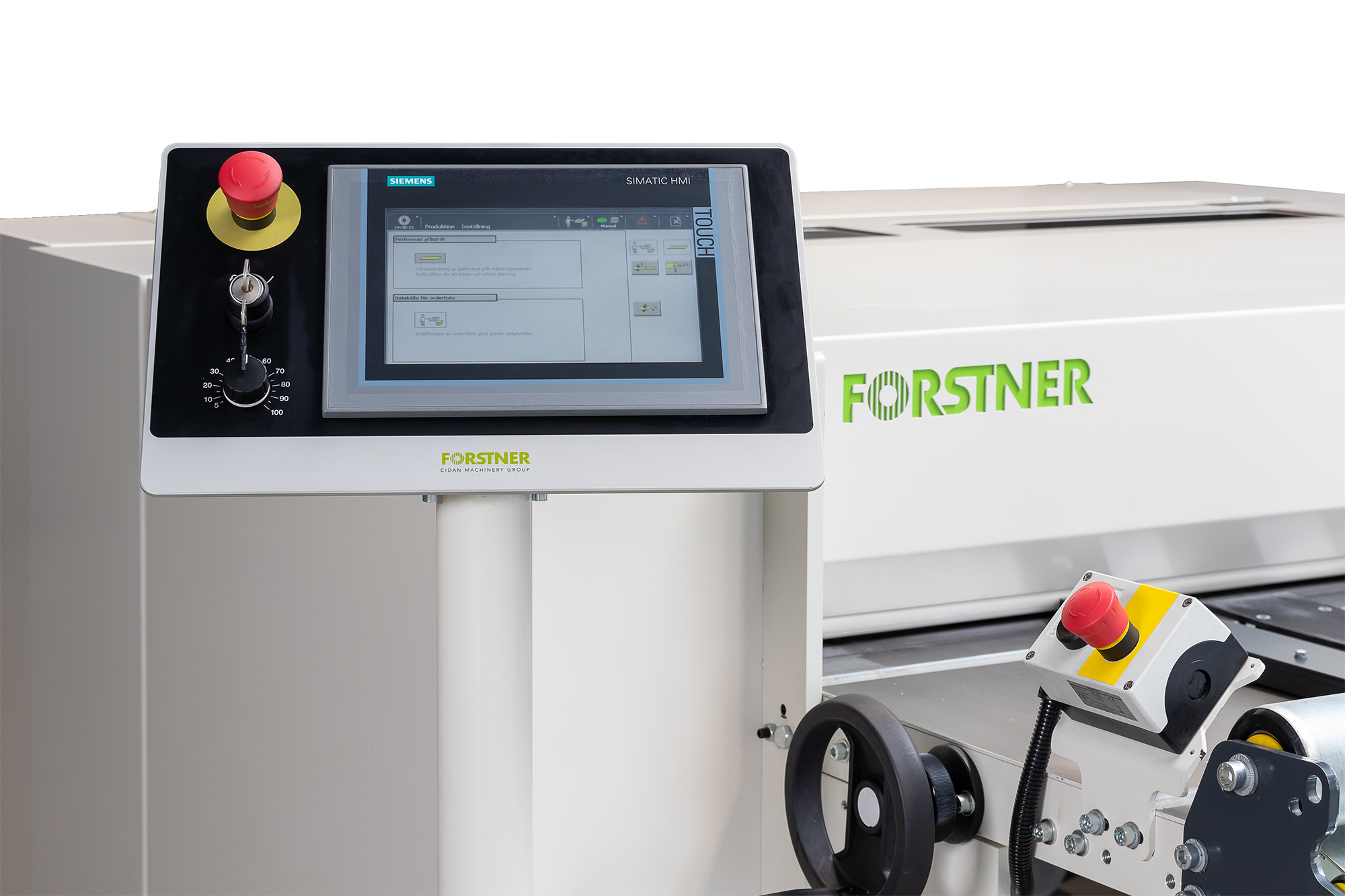 control system for cut to length machine nuslit on white background