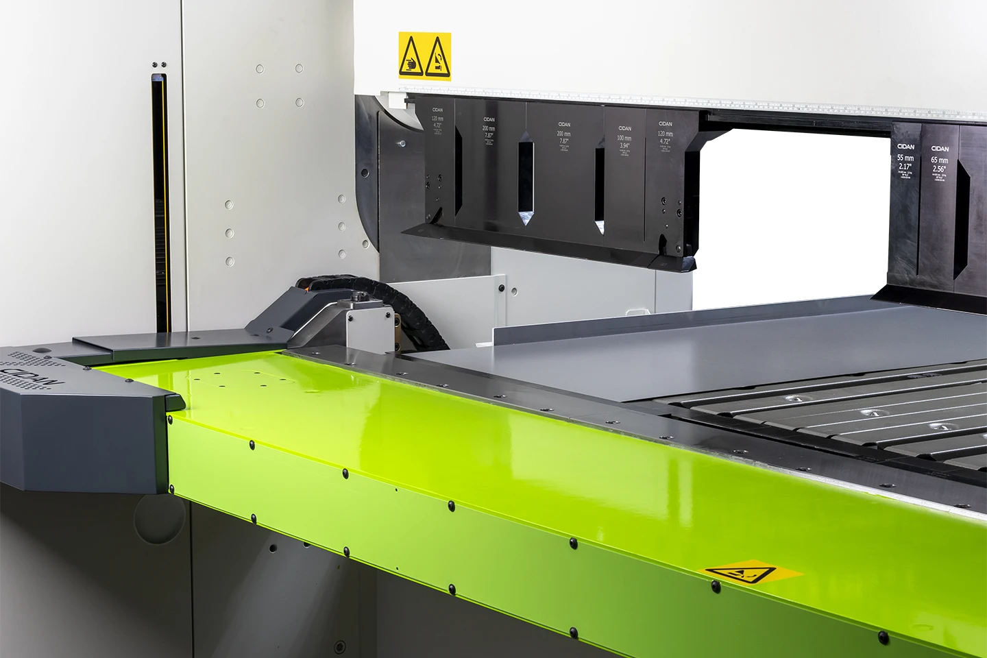 folding beam on a folding machine forma z on white background