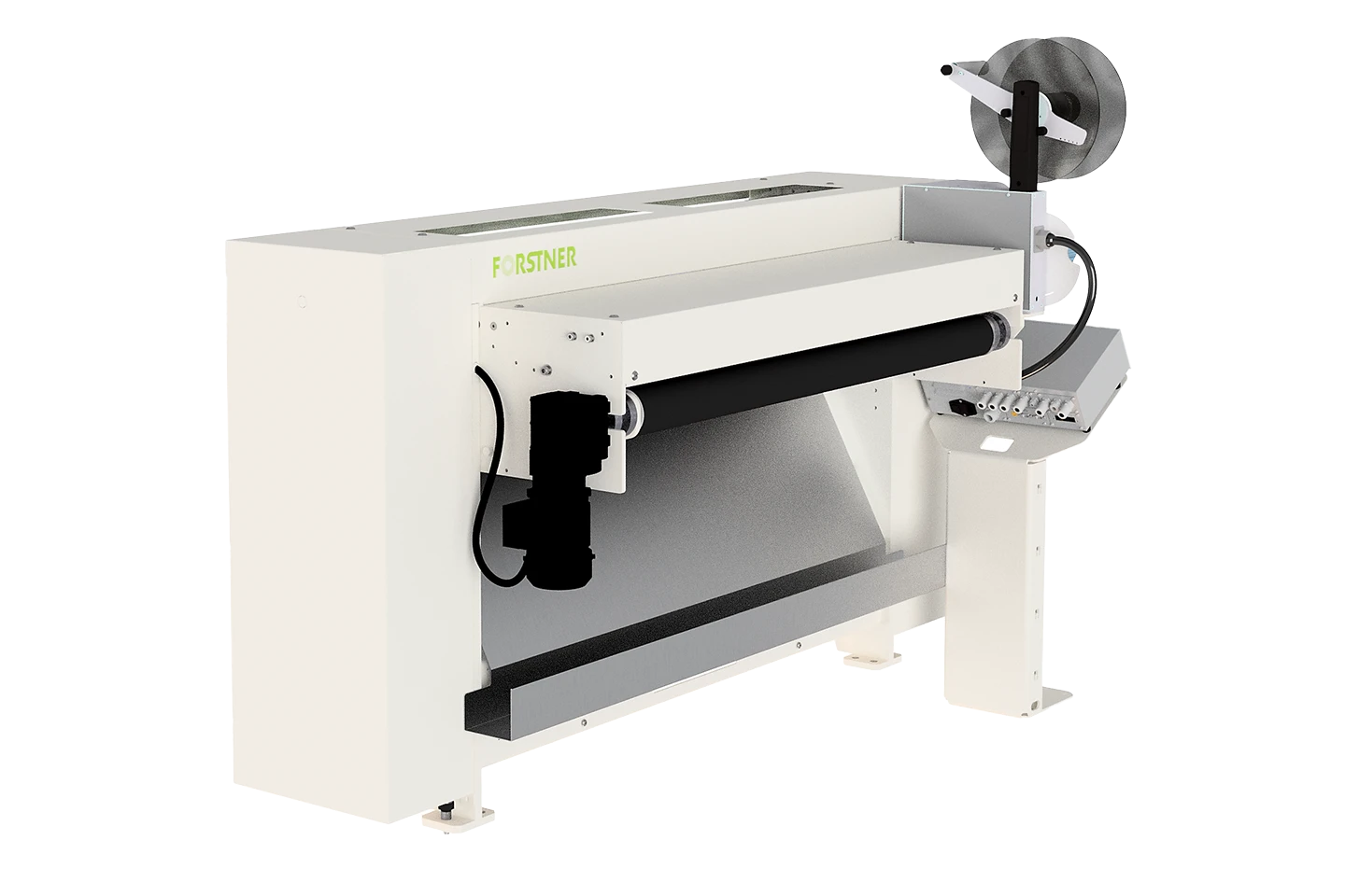 cut to length nuslit with label printer on white background