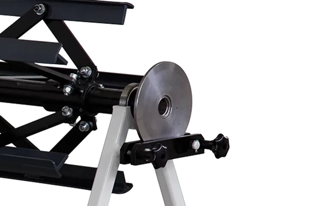 brake on manual decoiler on white background