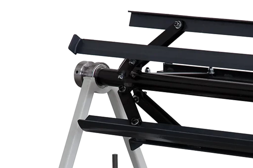 expandable mandrel on manual decoiler on white background